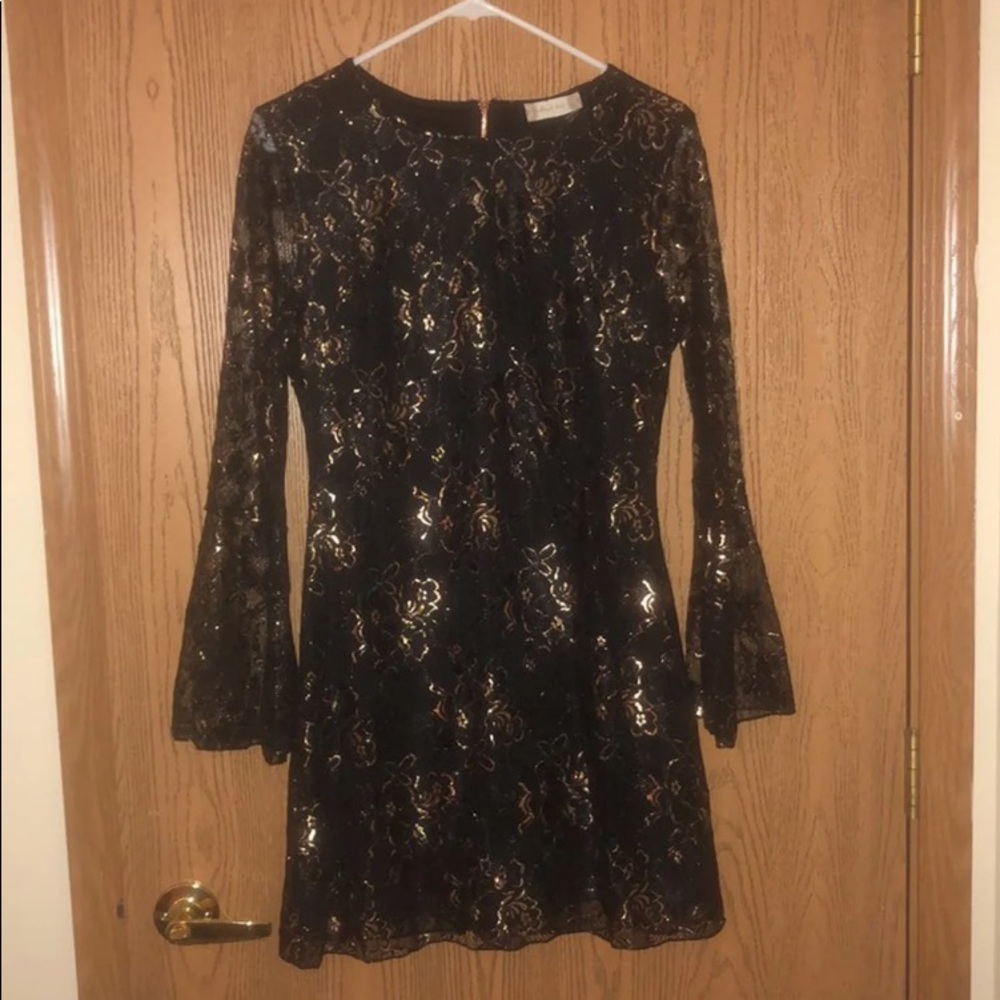 Altar’d State Black and Gold Dress Sz. S